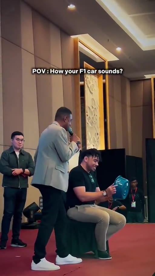 Adam engaging a participant during a live event