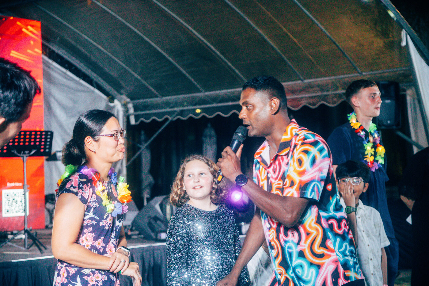 Adam engaging families during an event